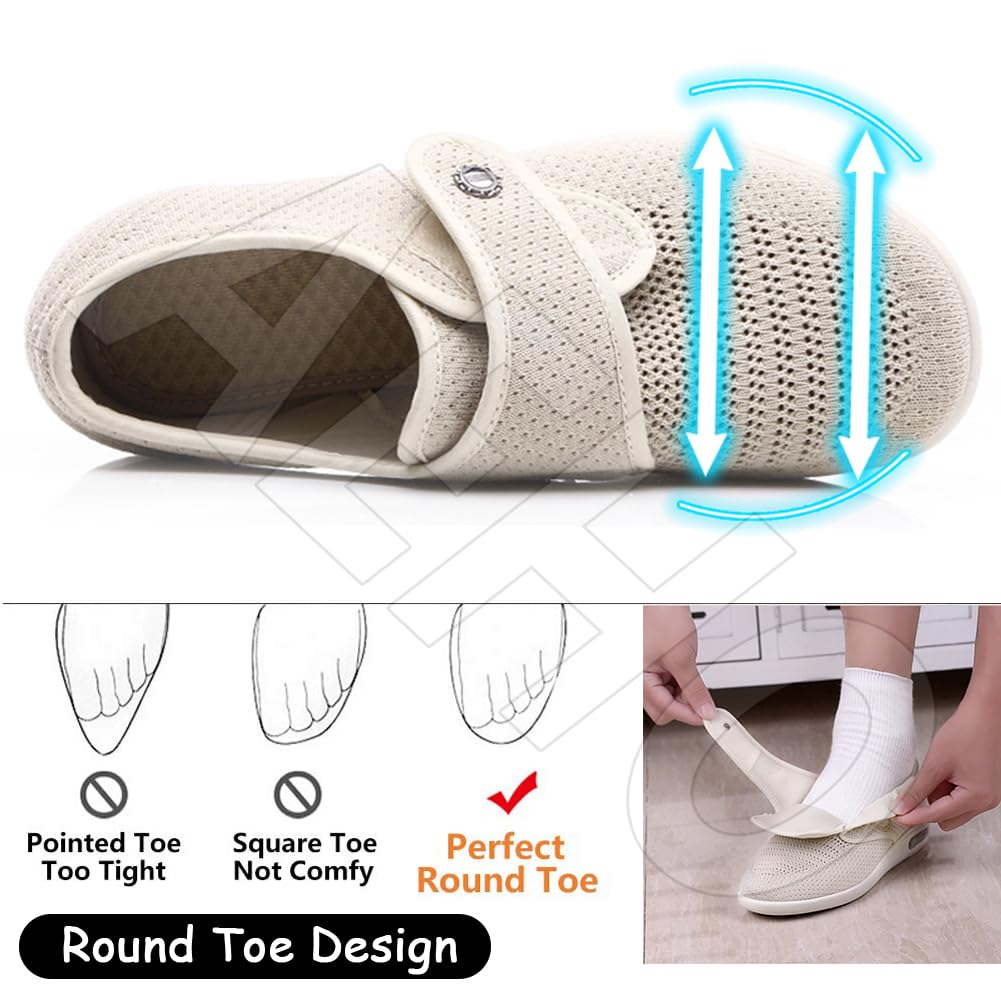 AEHO Air Cushion Walking Shoes Orthopädische Diabetiker Wanderschuhe orthopädische Schuhe für Damen atmungsaktiv lässig Luftkissen Schlupfschuhe Outdoor Walking Sneaker,Blau,37.5 EU