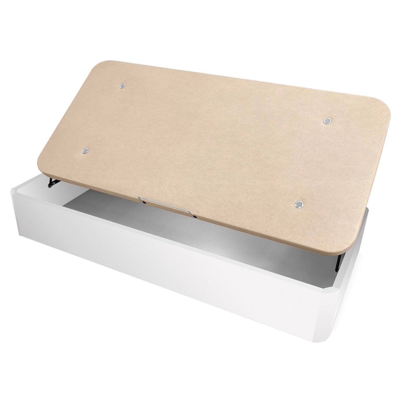 amuéblate Online - Canapé Abatible Apertura Lateral de Madera con Gran Capacidad, Espacioso, Transpirable y Resistente, Esquinas Redondeadas, 90 x 190, Blanco