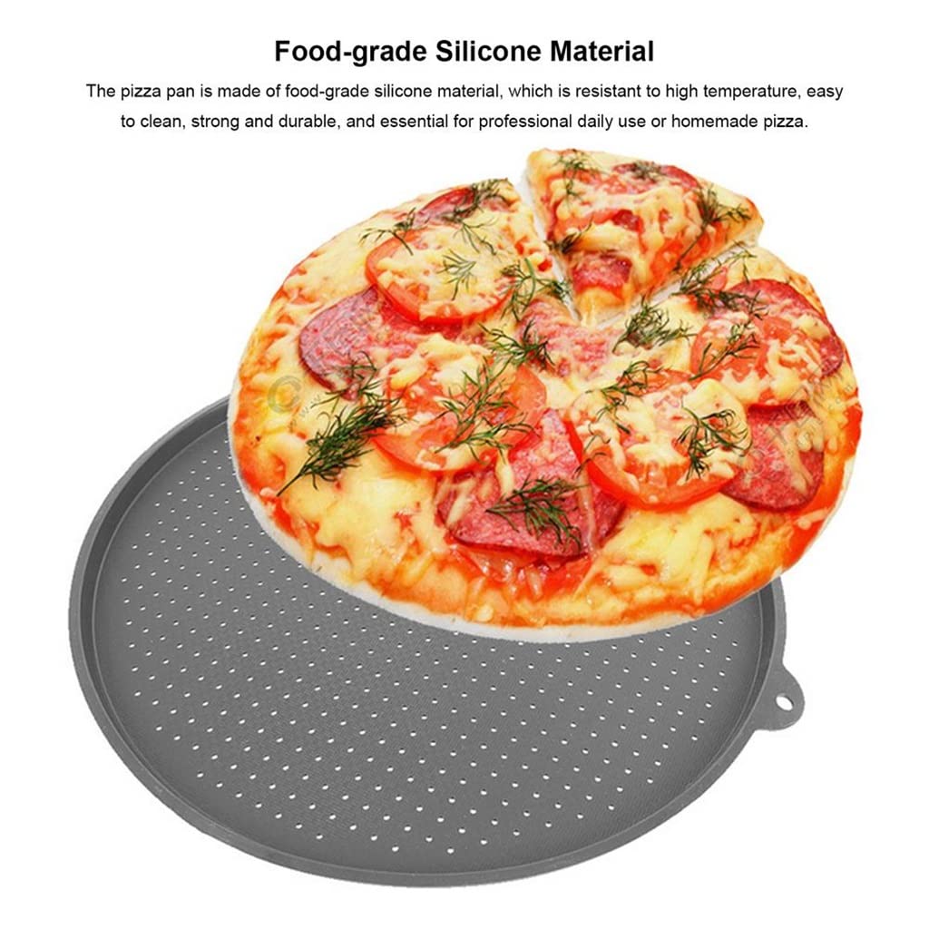 Moule à Pizza antiadhésif de 34 cm, Plaque à Pizza Ronde en Silicone, Moule à Pizza Profond, Outils de Cuisson