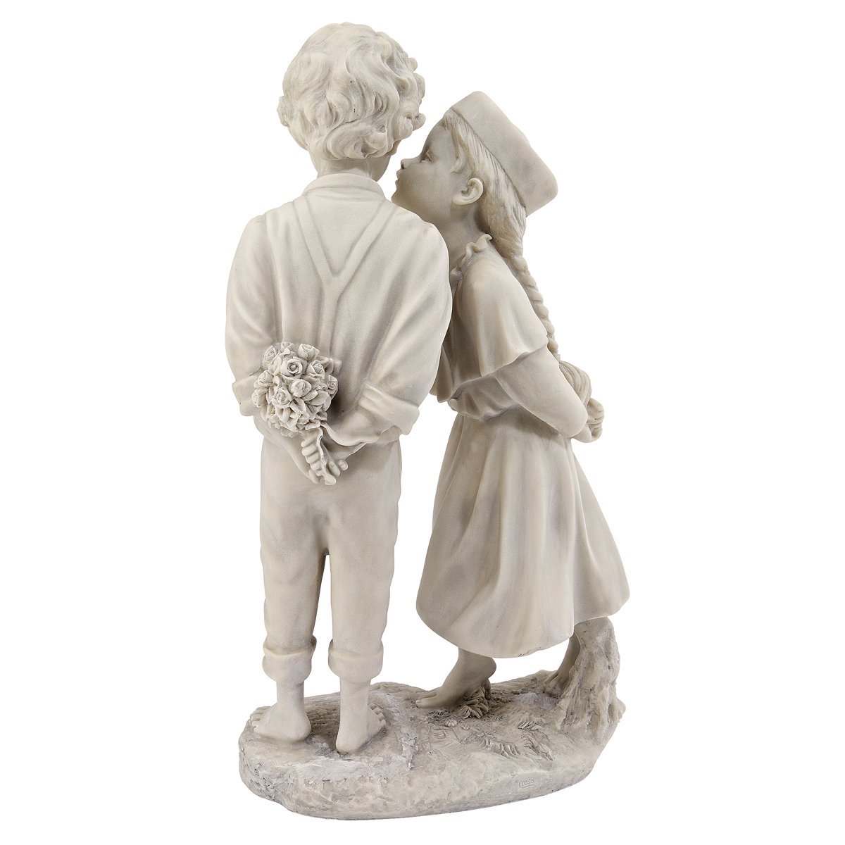 Design Toscano Gartenstatue Love's First Kiss, Figur mit zwei Kindern