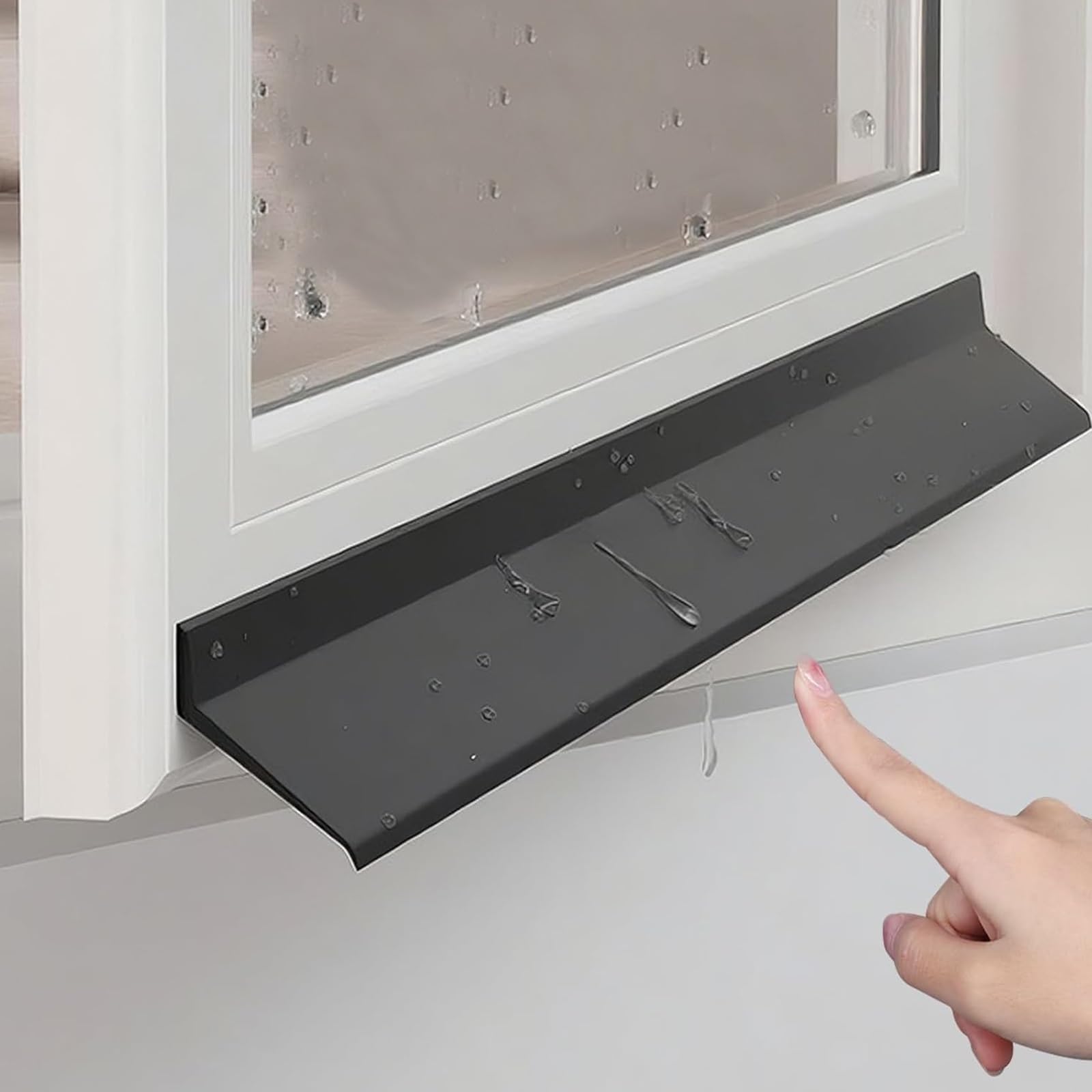 Wasserdichte Fenster-Wetterleiste, Schwarz Regenschutzleiste Für Fenster Und Türen Selbstklebende Gummi-Abdichtung, Hochflexibles, Für Vor Wassereintritt An Fensterrahmen Fensterbänken(5.5cmx5M)