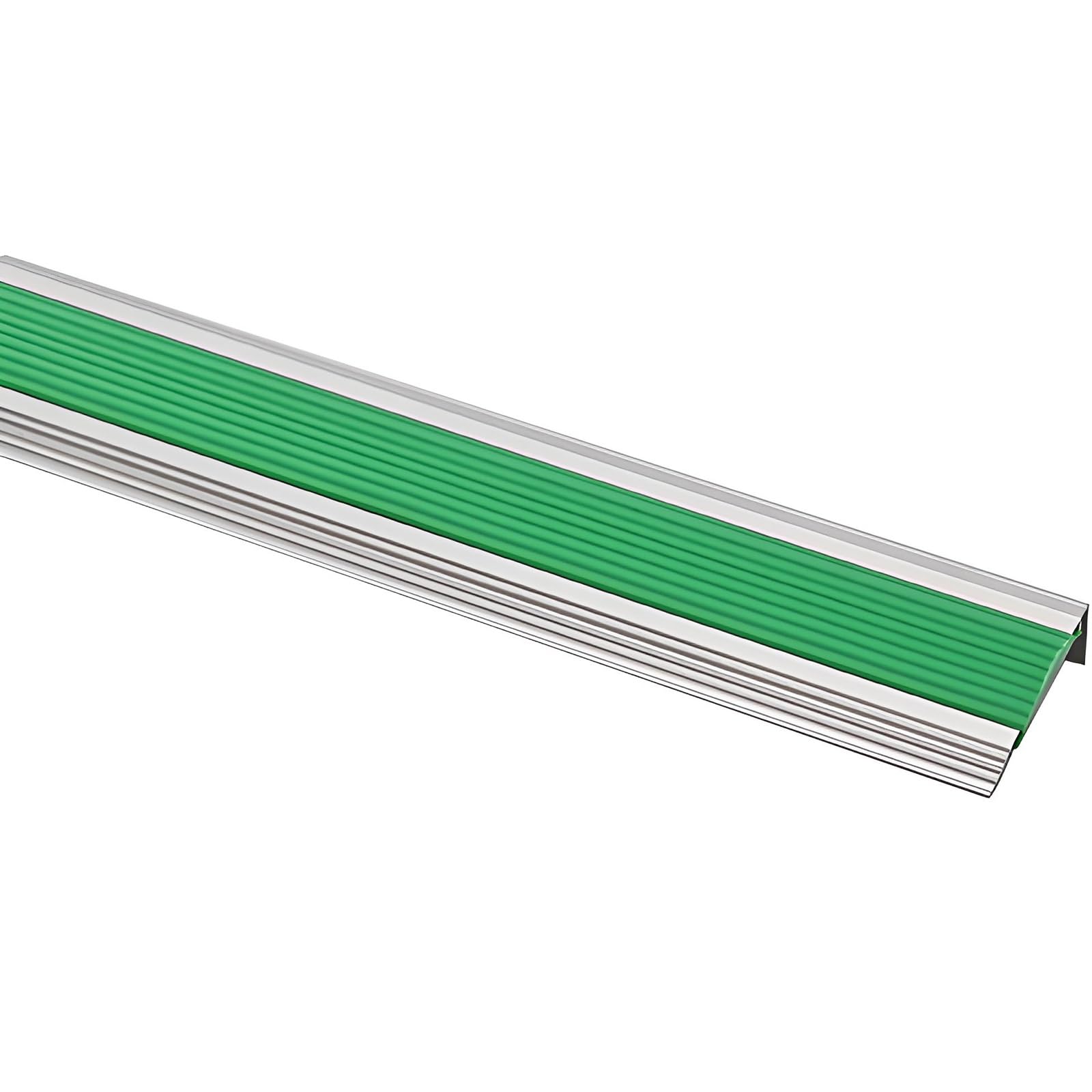 3 Pezzi Paraspigoli per Scale in Lega di Alluminio, Protezioni Antiscivolo per Bordi Scale, Paraspigoli con Strisce Antiscivolo in Gomma per Interni ed Esterni(Green,8.5x2.1 cm/3.35x0.83 in)