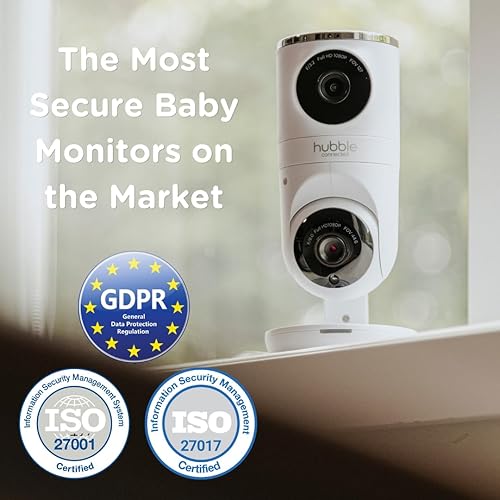 Miniatura 11 de HUBBLE CONNECTED Nursery Pal Dual Vision Smart Camera Monitor de bebé habilitado para Wi-Fi con seguimiento de movimiento AI, además de sonidos