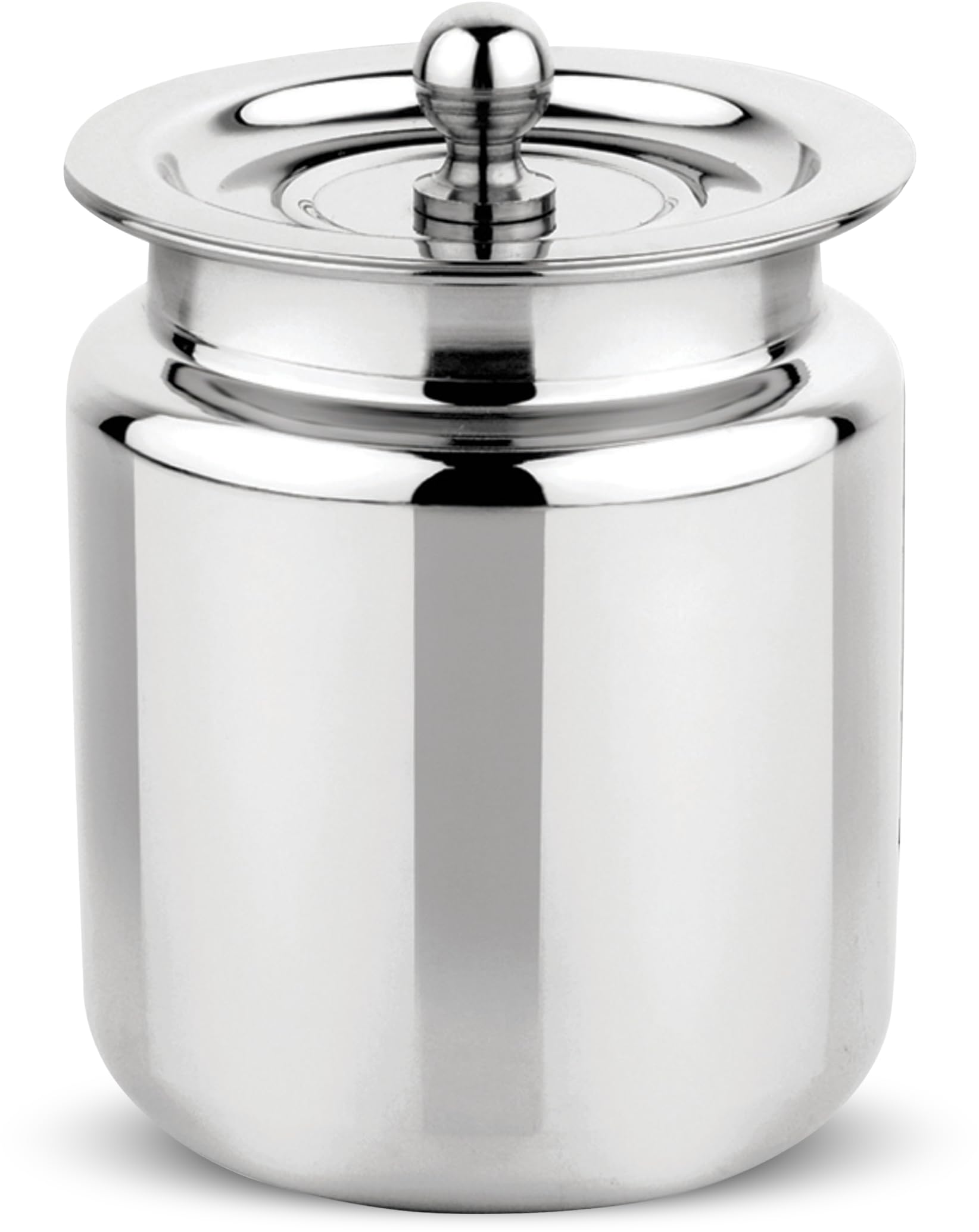 PrabhaStainless Steel Ghee Pot, Oil Pot, Ghee Storage Container, With Lid (Silver, 190ml)