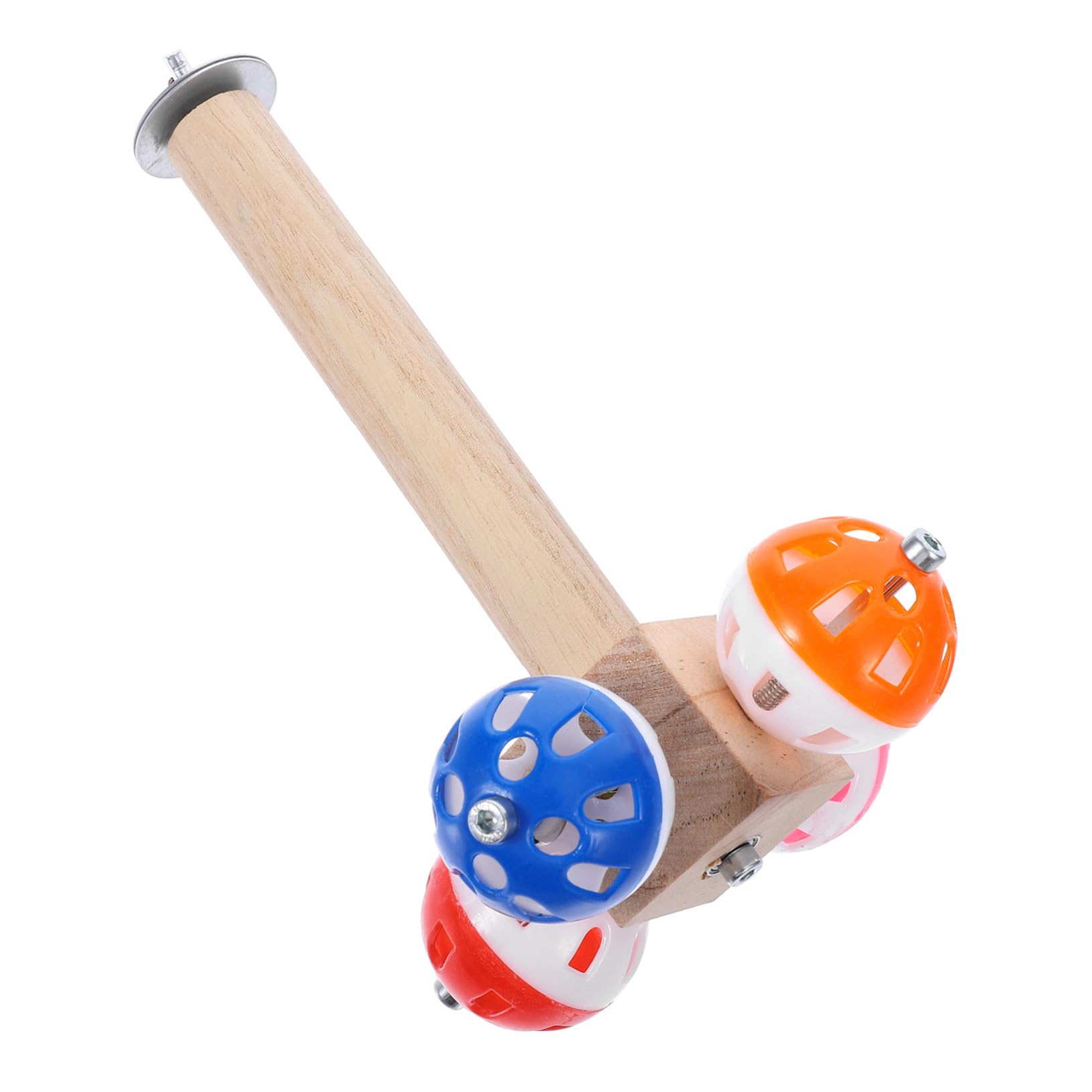 VANZACK 4piezas Percha para Aves con Bola Giratoria Juguete para Periquitos Accesorio De Jaula Barra De Madera Estación para Aves Pequeñas Fácil De Instalar y Limpiar Mejora El