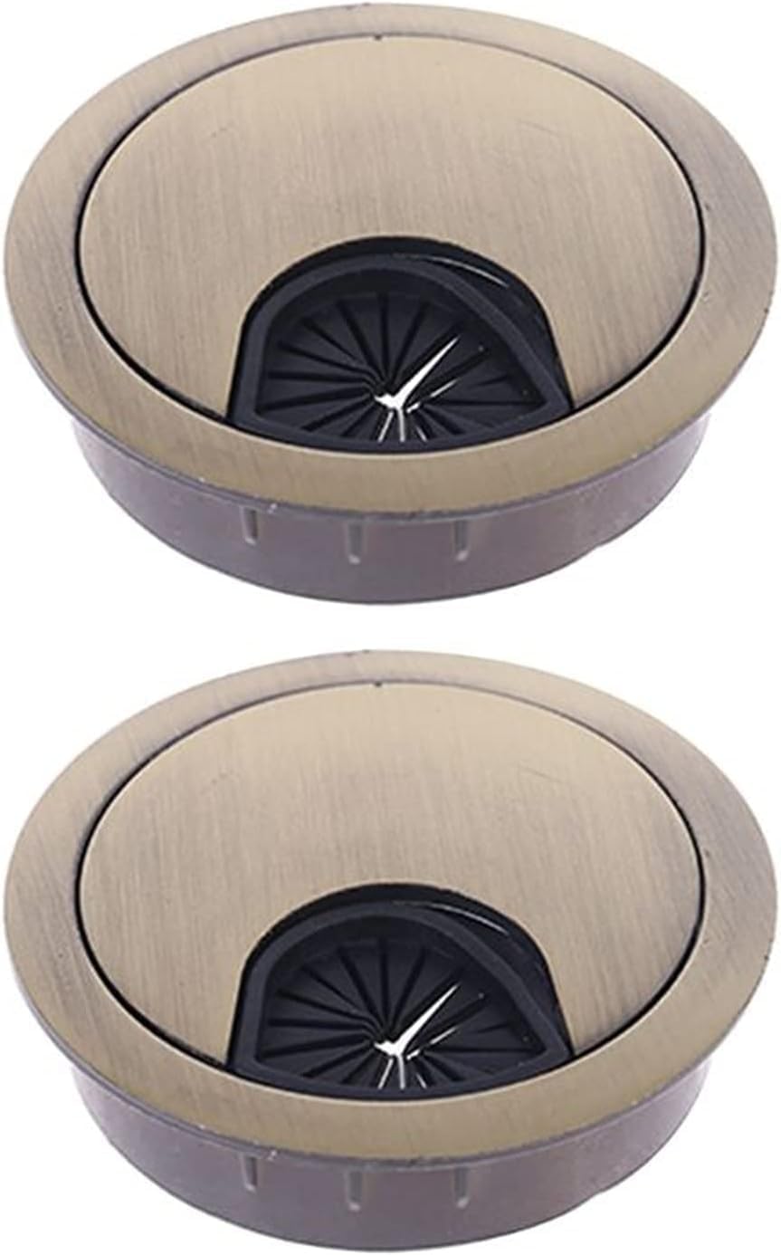 Desk Cable Grommets,2 Pcs Zinc Alloy,Cable Outlet Port Surface Line Holder 50mm-80mm,