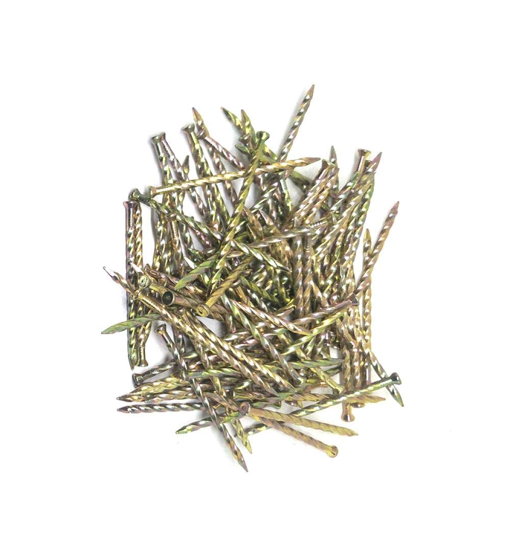 Clavos de ferretería, clavos para hormigón, Clavos de piso con rosca 2,5 mm, clavos acero for carpintería, tablones madera maciza, 3,4 x 80 63 piezas(3.1 * 70 * 90pcs)