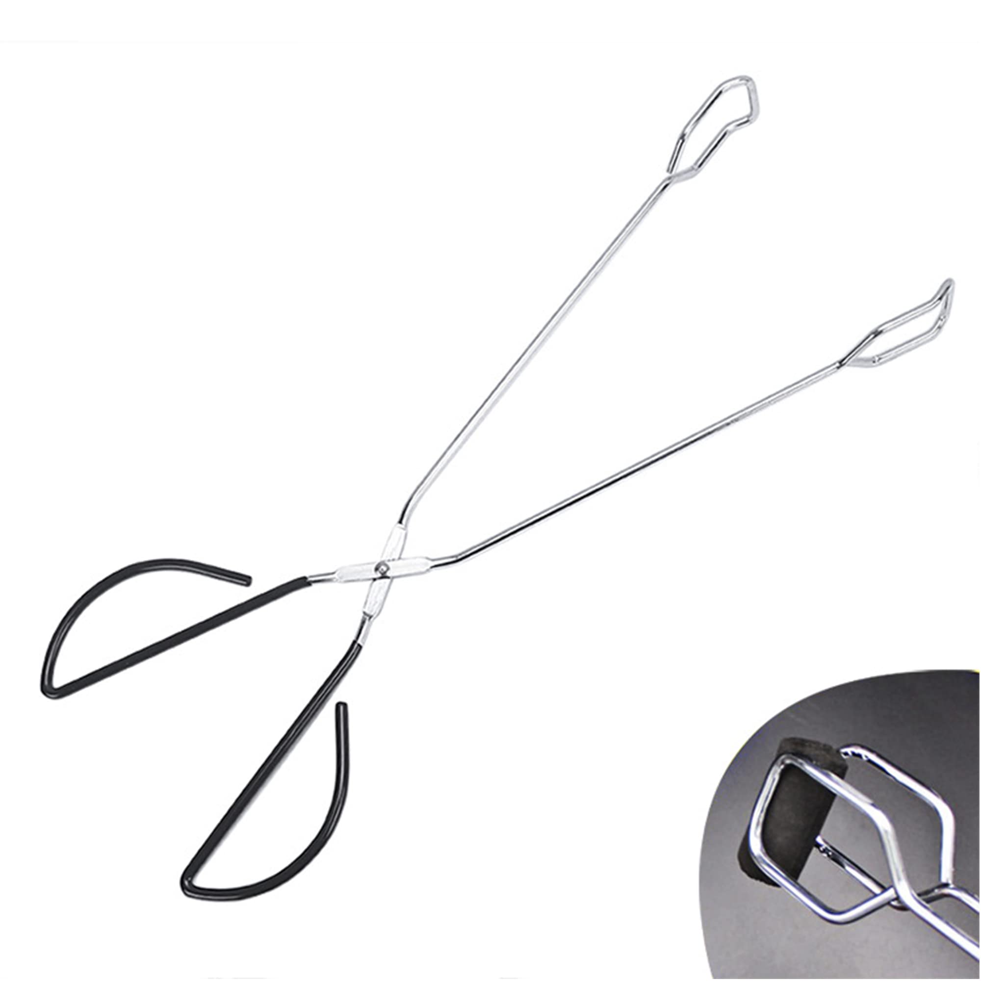 CINY Lot de 2 pinces à barbecue, pince à ciseaux extra longue, en acier inoxydable, pince à barbecue, pince à pain, pince en carbone, pince à feu, pince alimentaire (40,6 cm)