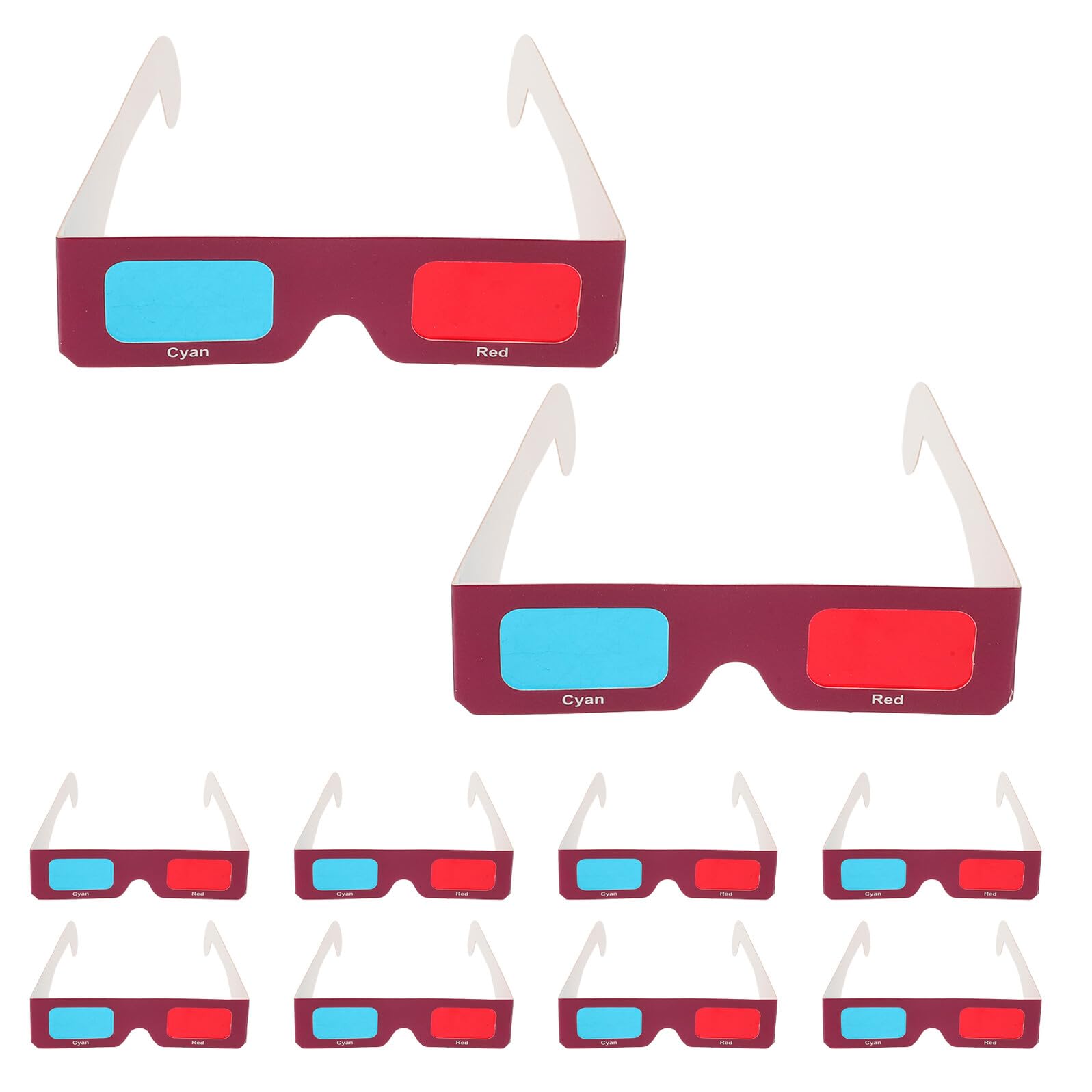 COHEALI 10pezzi Occhiali in Cartone Lenti Rosse e Blu Pacchetto per Film Programmi Tv e Visualizzazione di Foto Adatti per Esperimenti Scientifici e Attività in Classe