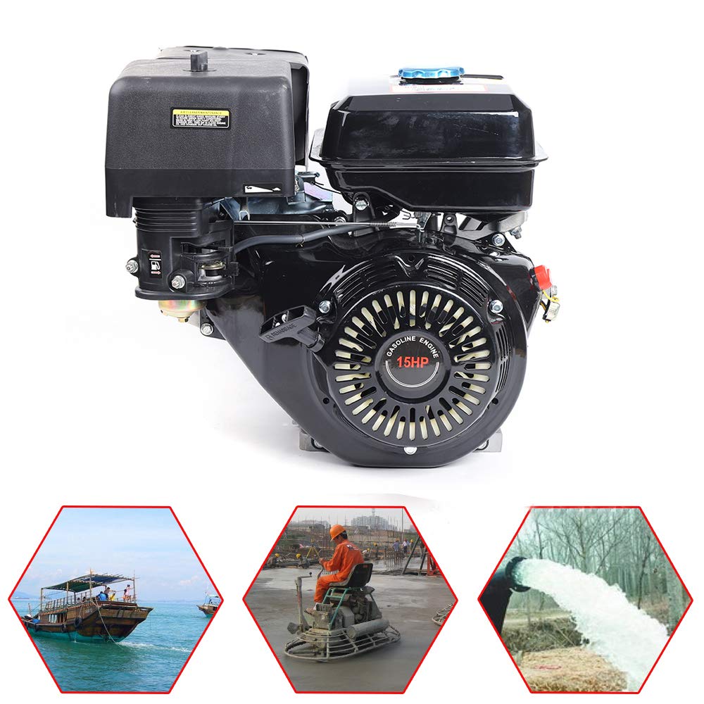 15 HP - Motore a benzina a 4 tempi, 420 CC, 9 KW, con allarme per olio
