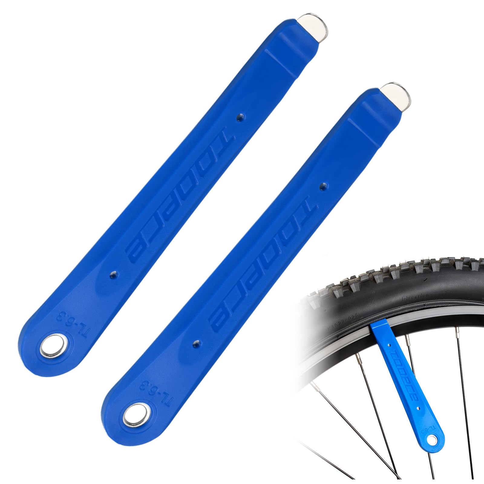 Zirax 2 Pcs Heavy Duty Bike Tyre Levers, Steel Core Bicycle Tire Lever Tool for Easy Tyre Removal and Repair, Premium MTB and Road Cycle Tyre Levers Set