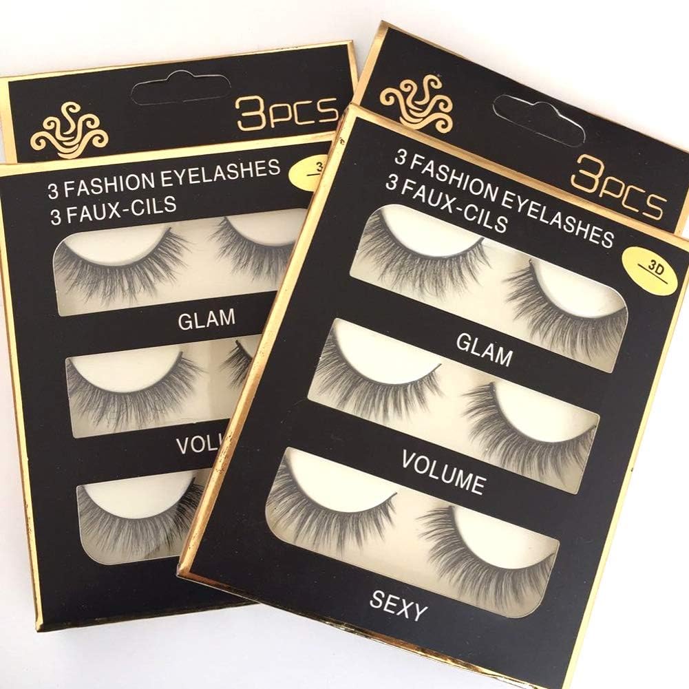 Imported Korea Fiber Faux Mink False Eye lashes Handmade Reusable Long Cross Volume Dramatic Lashes Natural Look Makeup Thick Black Fake EyeLashes