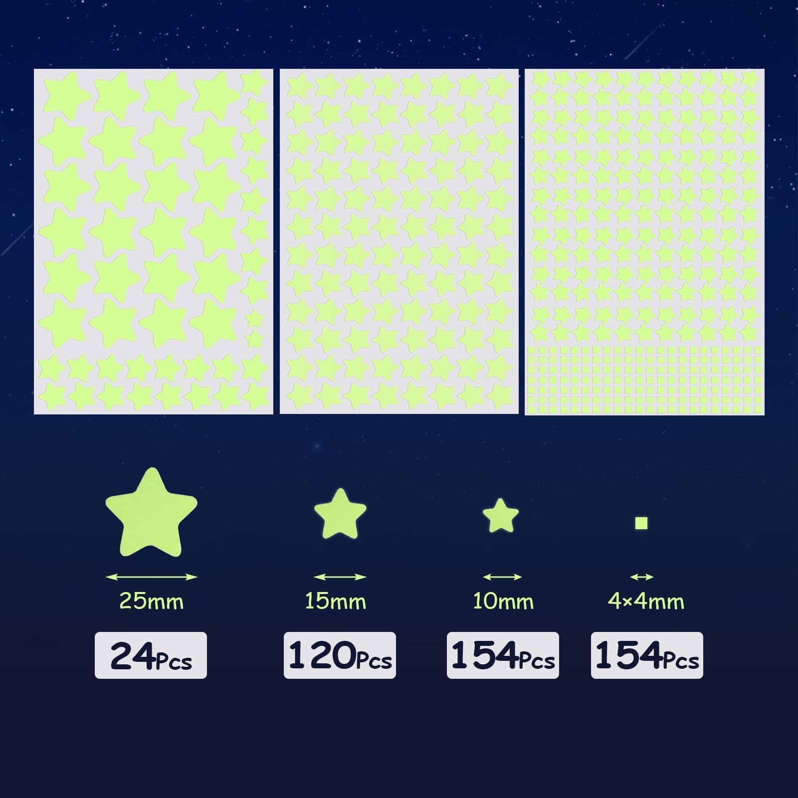 Plafond Etoile Fluorescente, 452 pièces Etoiles Phosphorescentes, Fluorescents ciel étoilé Stickers, Chambre Enfant Lumineuses Autocollants Stickers pour Fille Garcon Plafond Décoration