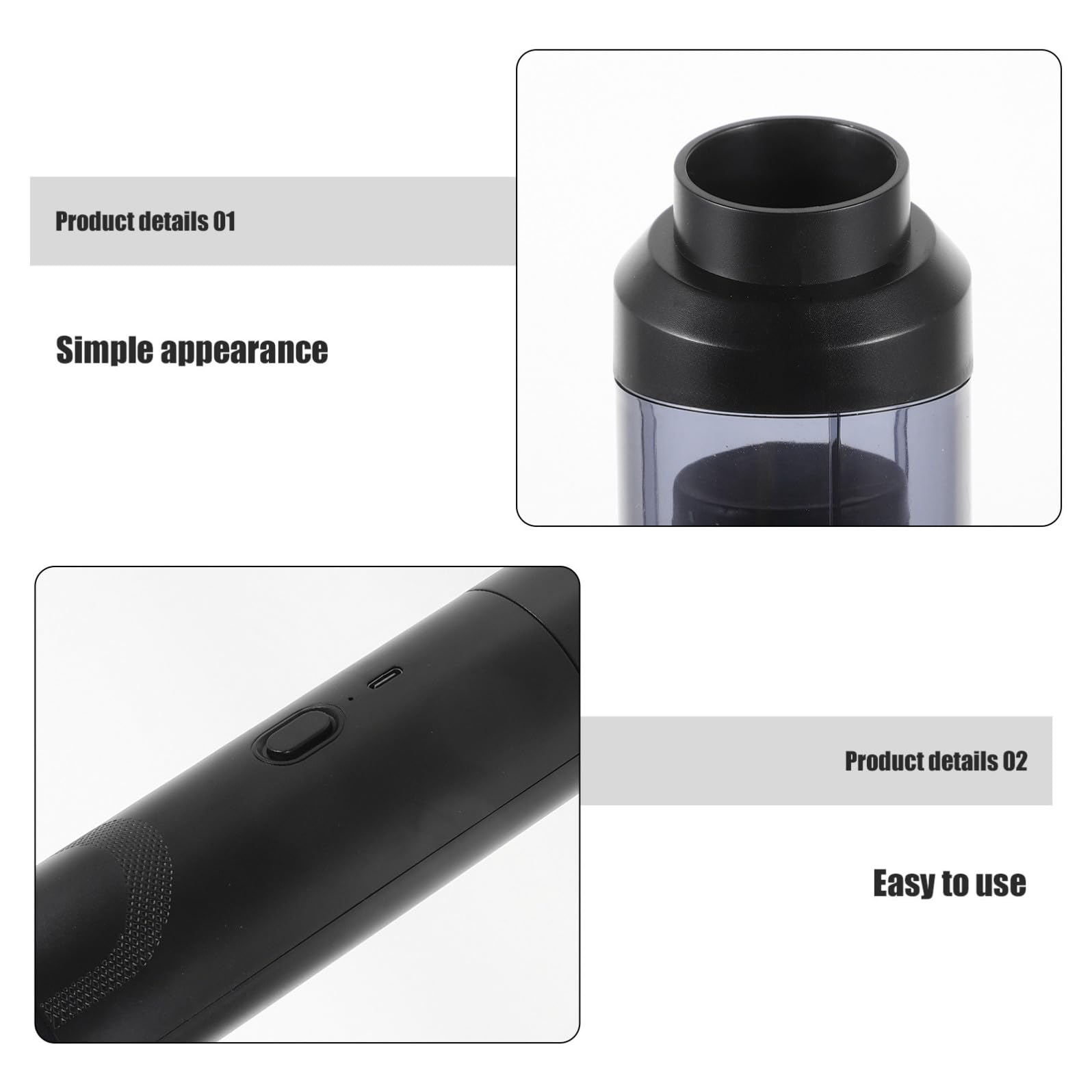 Alasum Aspirapolvere Portatile per Auto senza Fili, Design Cordless Compatto in Plastica con Accessori Multipli e Sacchetto la Pulizia di Casa e Animali