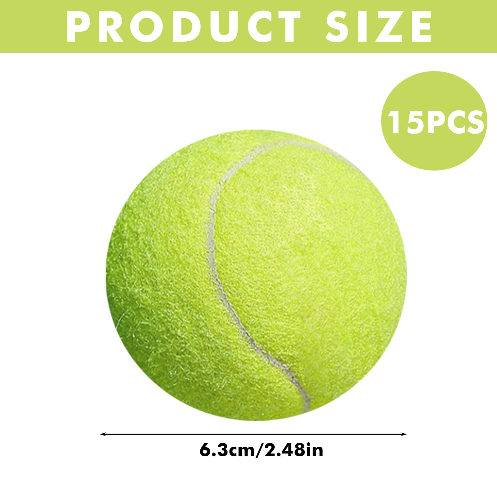 15 palline da tennis per il tempo libero, da tennis, senza pressione, per principianti, per lezioni di tennis, palline e cani