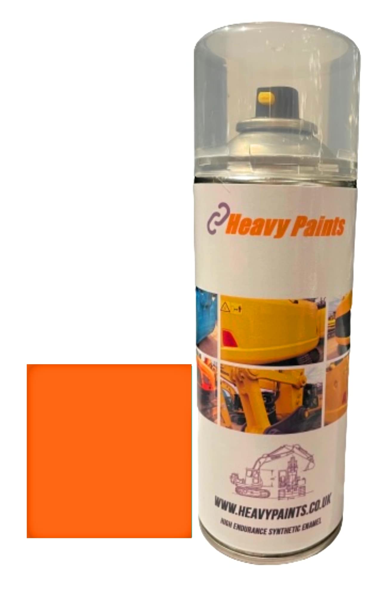 Heavy Paints Doosan Excavator Orange Synthetic Enamel paint 400ml Aerosol