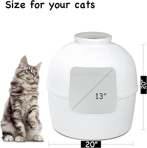 Miniatura 3 de Hawsaiy Caja de arena oculta, caja de arena para gatos con plantas y piedras reales, reemplazable para flores reales blancas y blancas, 2 paquetes