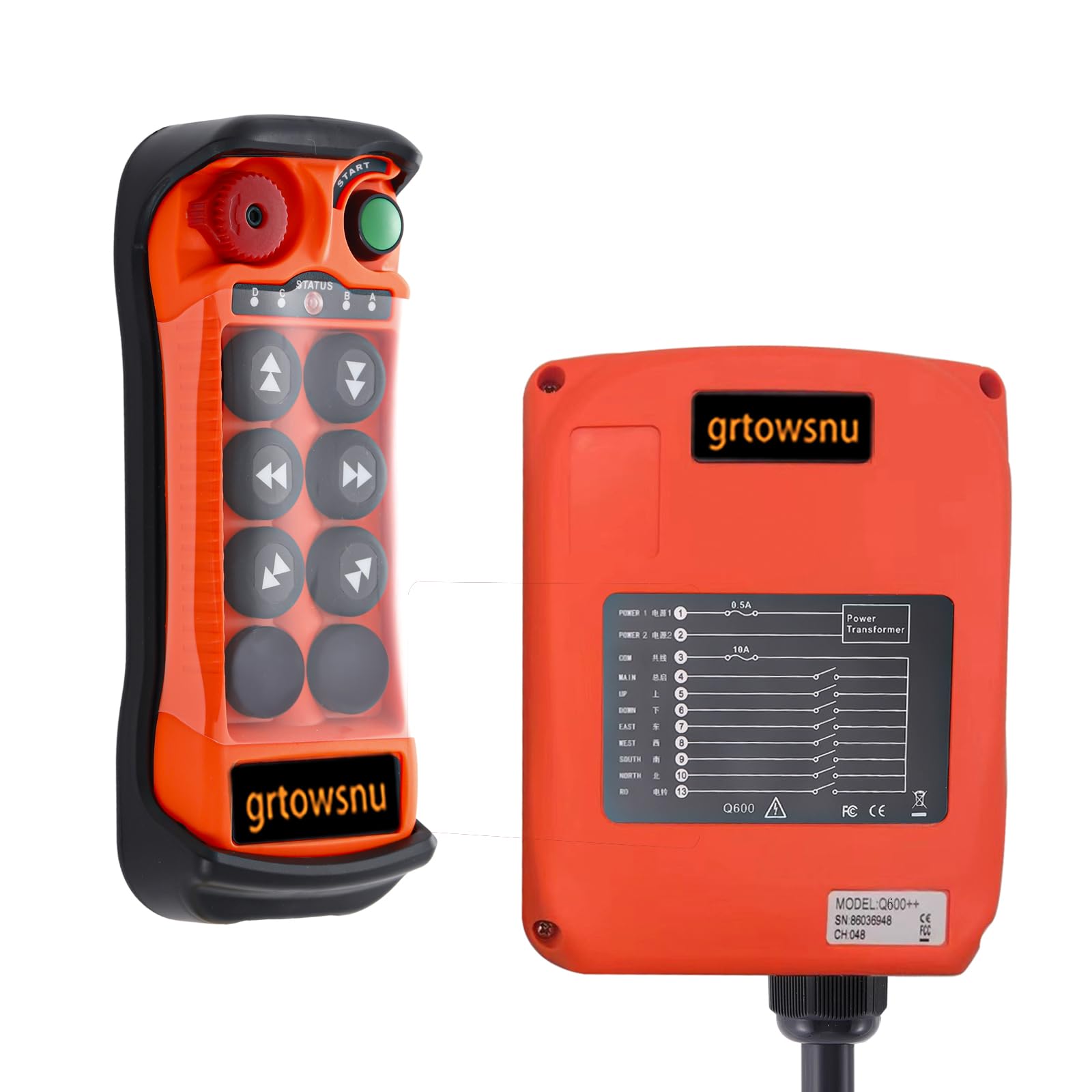 Hoist draadloze lier lier kraan industriële afstandsbediening 100m bereik IP65 220V (36-380V) voor kranen, heftakels bouwmachines