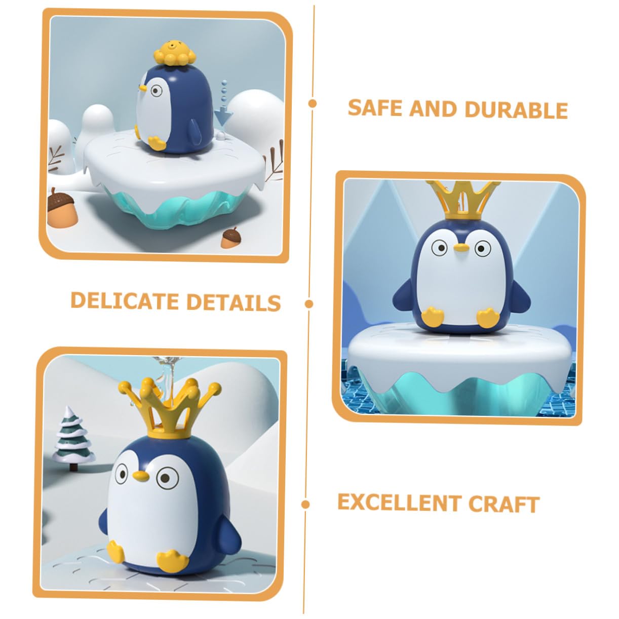 ERINGOGO Juguete De Baño Pingüino para Bebés Rociador De Agua Multifunción, Diseño Seguro y Suave, De Chorro Ajustables, Adecuado para Diversión Bañera Infantil