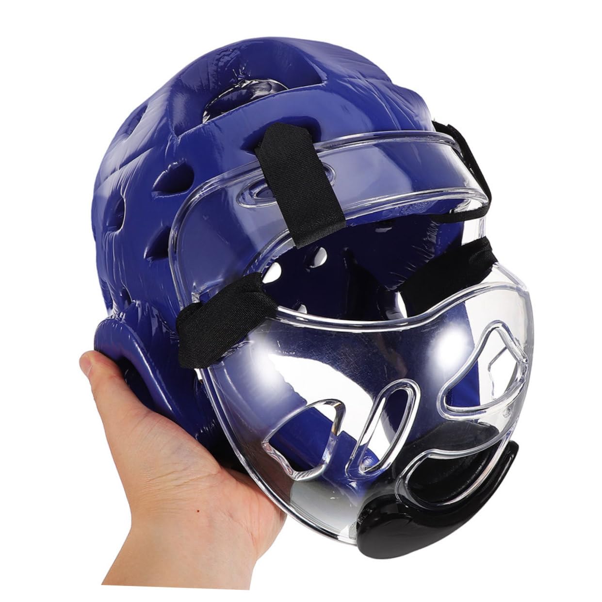 Casco Protettivo per Ragazzi e Ragazze per Arti Marziali Blu | Imbottitura in Spugna e Pu, Vestibilità Regolabile, Adatto a Pratica e Allenamento