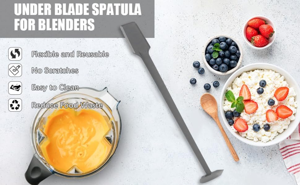 Miniatura 4 de Espátula de la licuadora del silicón, raspador dual universal para el envase del procesador de alimentos de la licuadora