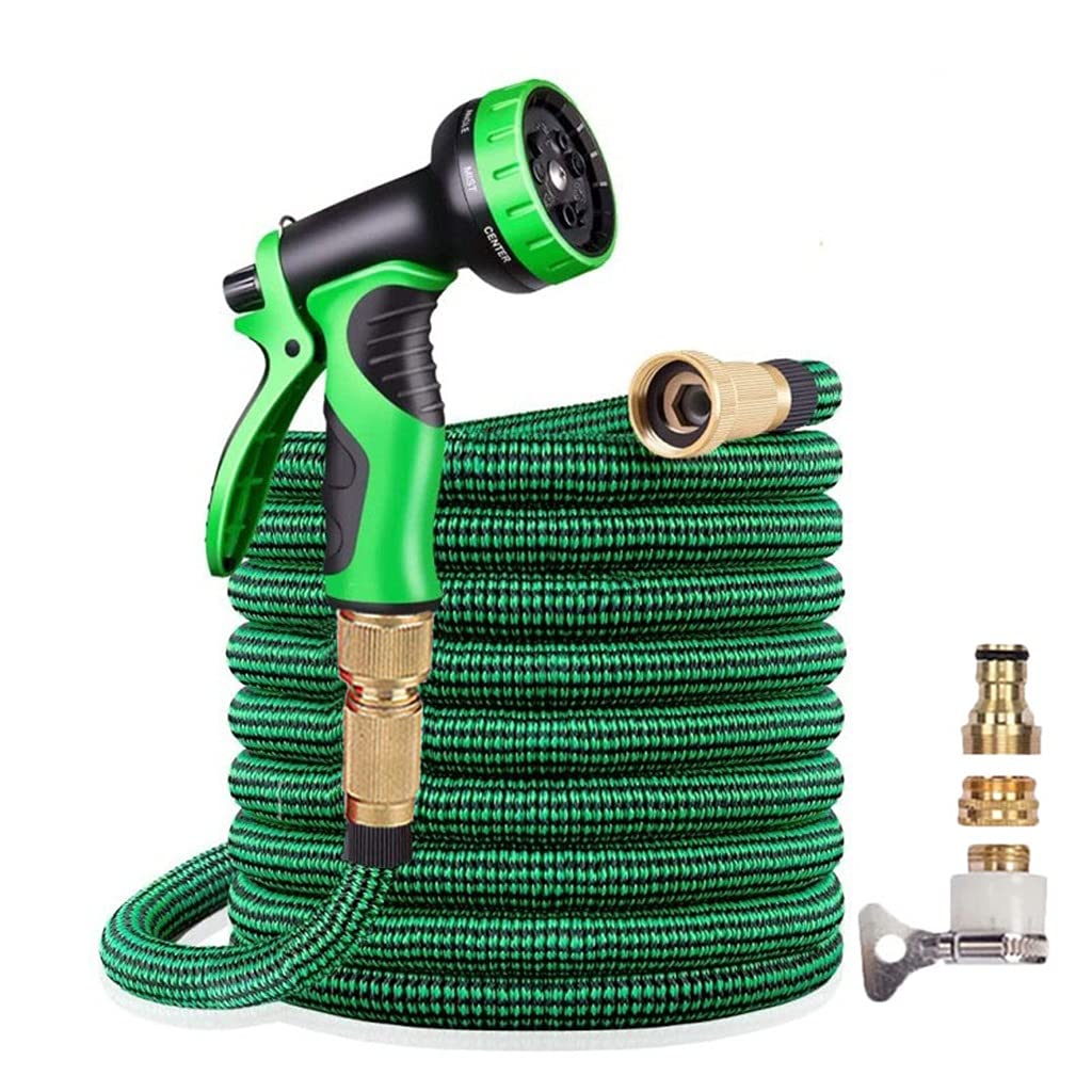 Manguera de jardín Expandible Alta presión Lavado de Autos de plástico Manguera de Agua Flexible mágica con Pistola de pulverización (Color : 25FT)