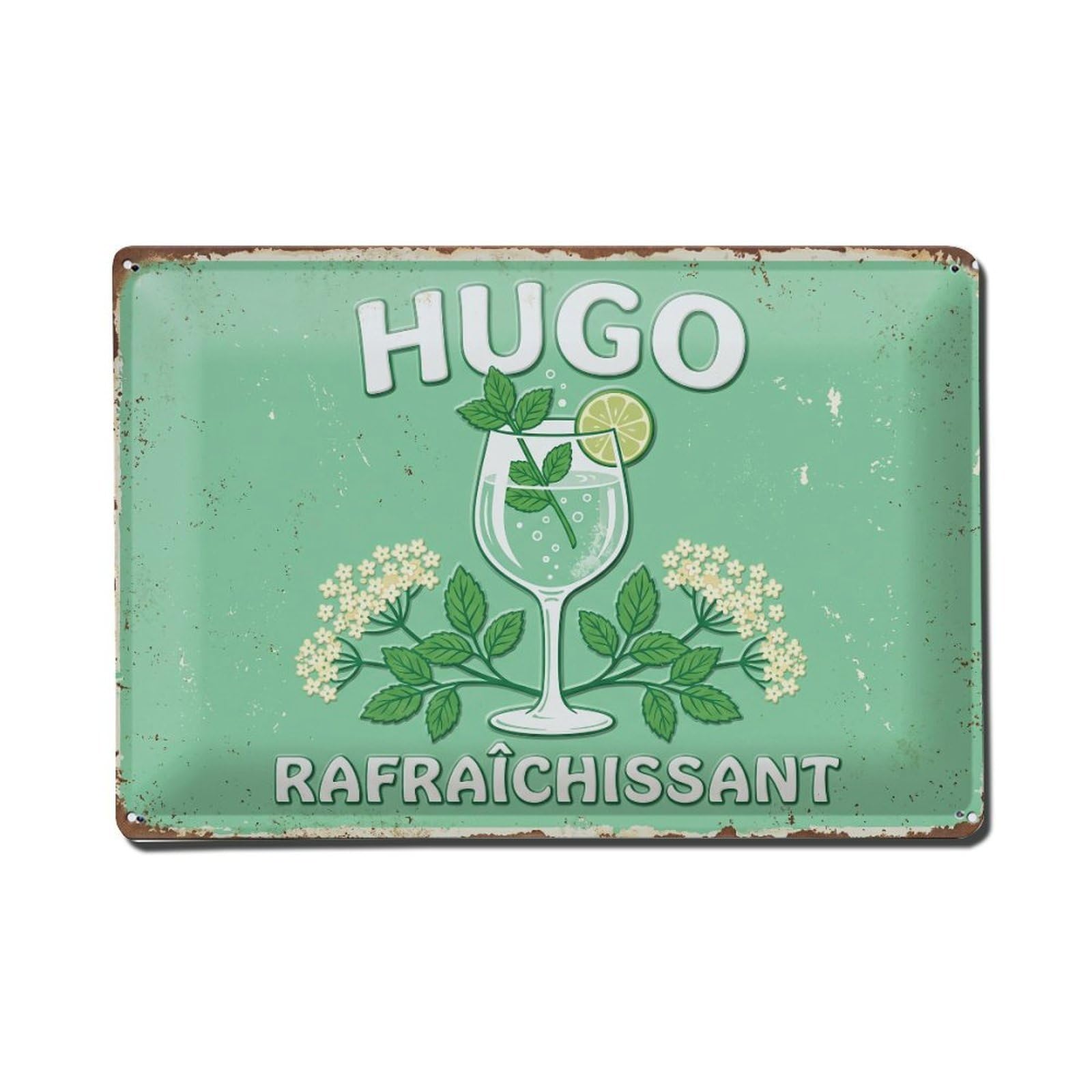 Hugo Friends Gathering Metal Tin Sign Plaque Wall Decor for Cafe, Club Bar, Office, Home Garden Metal Poster 8x12Inch