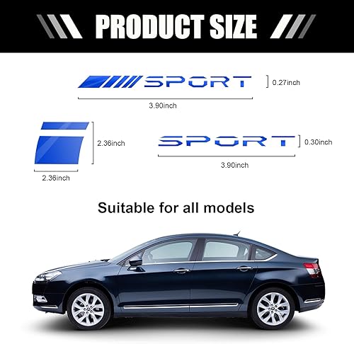 Miniatura 2 de Kewucn 14 calcomanías reflectantes para automóvil, tereftalato de polietileno, logotipo deportivo, azul, para todos los vehículos
