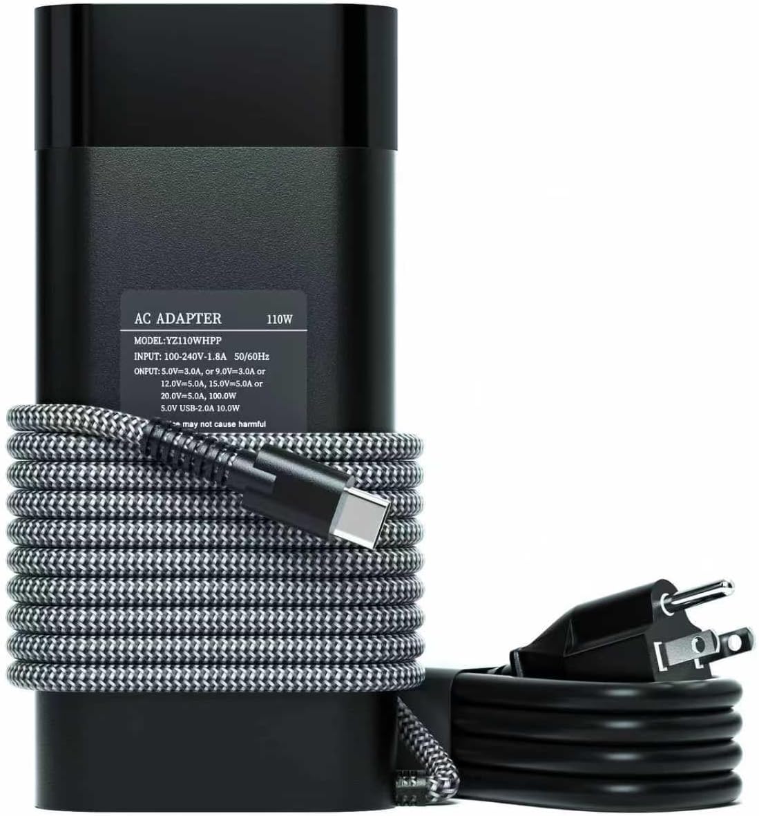 110W USB C Charger Compatible with HP Spectre Fold 17 x360 16-aa0047nr, Pavilion Plus14 14-ew1010nr 16 16-ab0000, ZBook Firefly 16 G9 G10 G11 Laptop Power Adapter