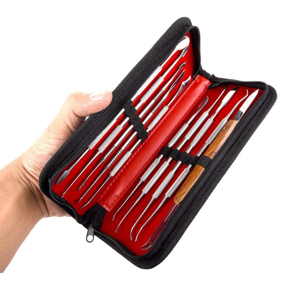 Set 2 Strumenti Per Scultura In Cera In Acciaio Inox - Doppia Estremità, Lunghezza 12 Cm, Color Arcobaleno, Per Modellazione E Dettagli