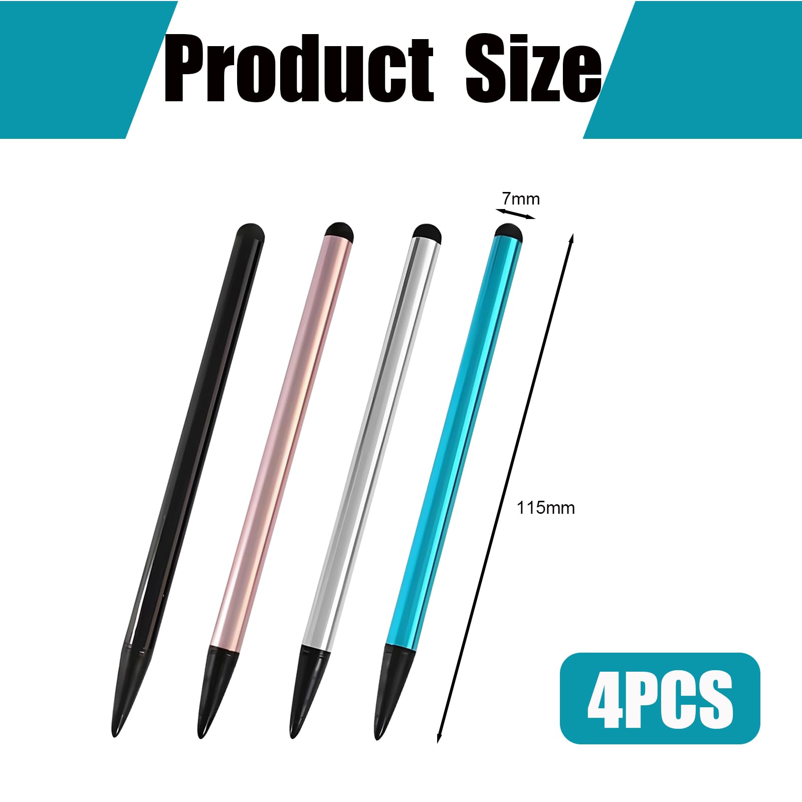 7 Stück Doppelkopf Touchscreen Stifte – Kapazitiv Mit Gummispitze Für IPad, Handy & Tablet | Keine Bluetooth-Verbindung Nötig