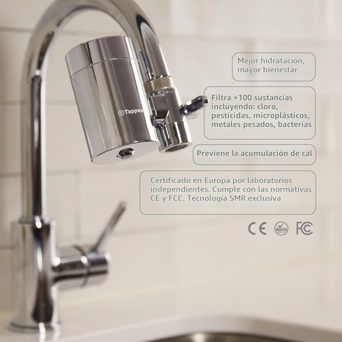 Tappwater EcoPro SMR Refills – Juego de 4 cartuchos de recambio para filtro agua grifo con 6 etapas y Swedish Mineral Rock EcoPro SMR