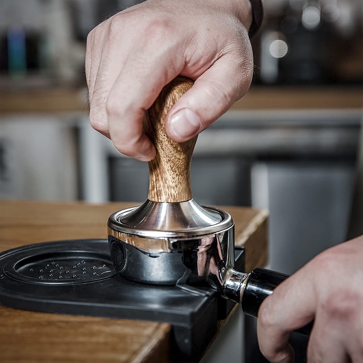 Presse à Expresso Double Face 51 Mm & 58 Mm – Tamper Barista Pro En Alliage D'Aluminium Robuste