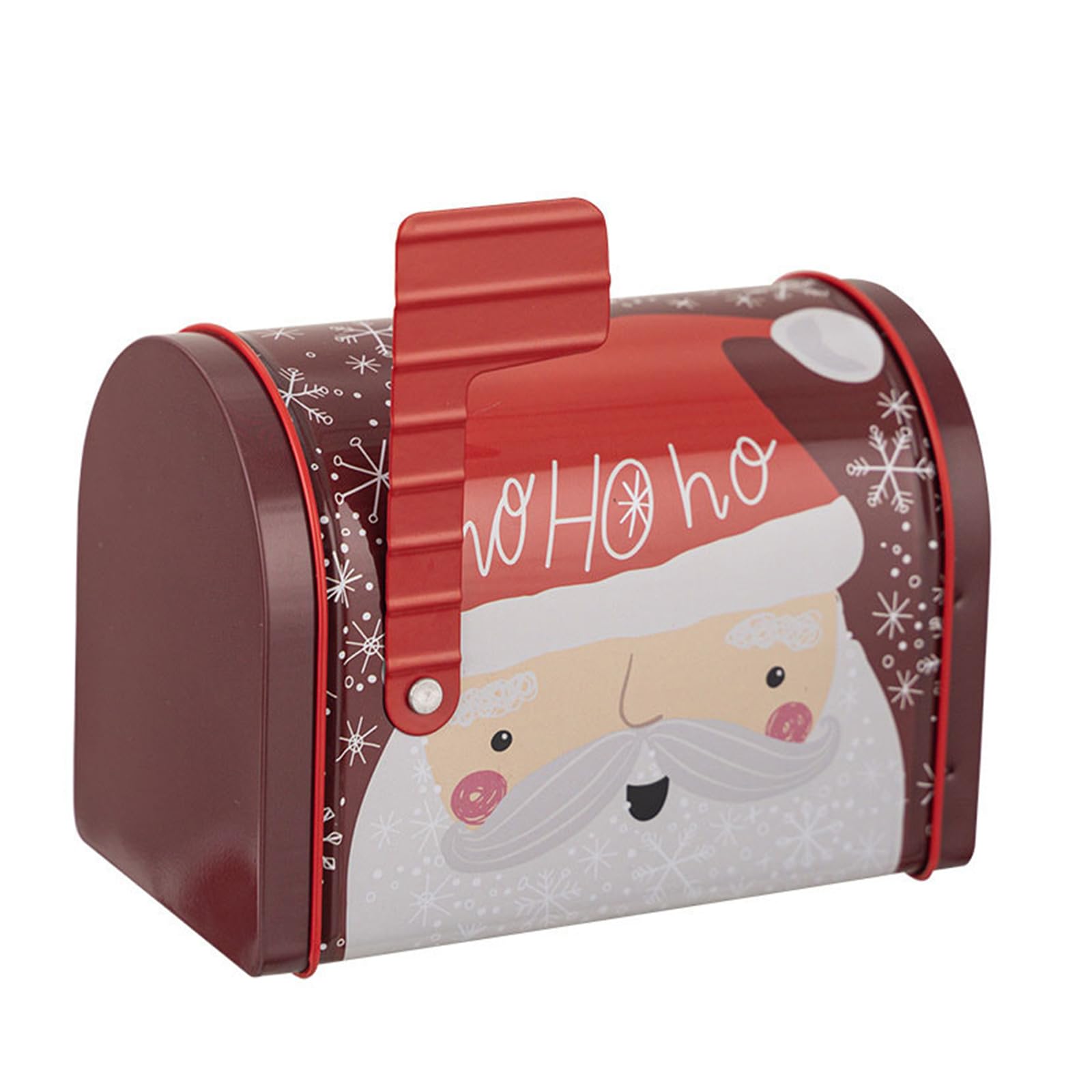 Tsophreniq Seasonal Cookie Tin Tinplate Mailbox Shaped Candy Holder Decorative Snacks Box Christmas Party Decoration Accessories Christmas Storage Container