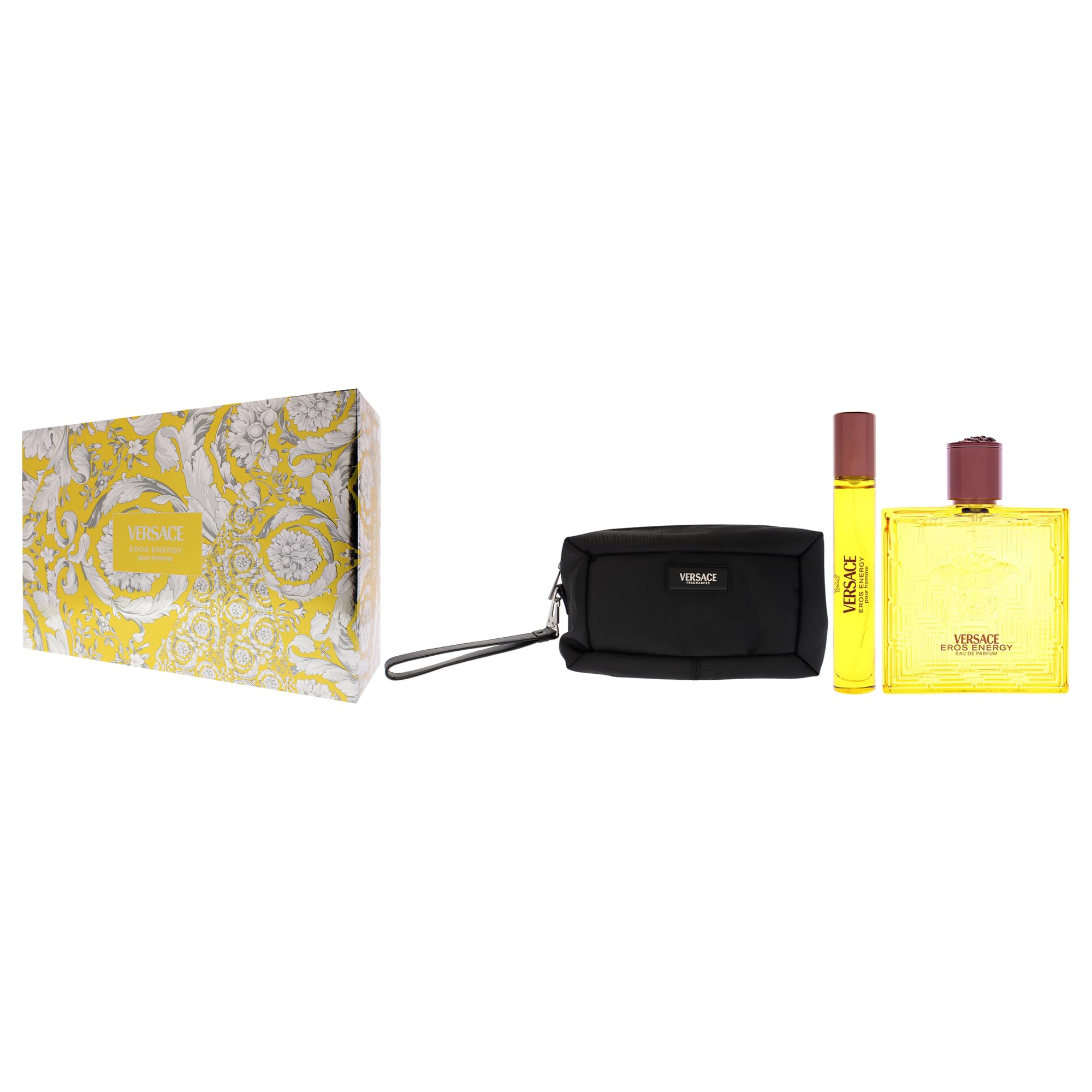 Versace Eros Energy Eau de Parfum Geschenkset 100 ml 10 ml Reisespray Kulturbeutel
