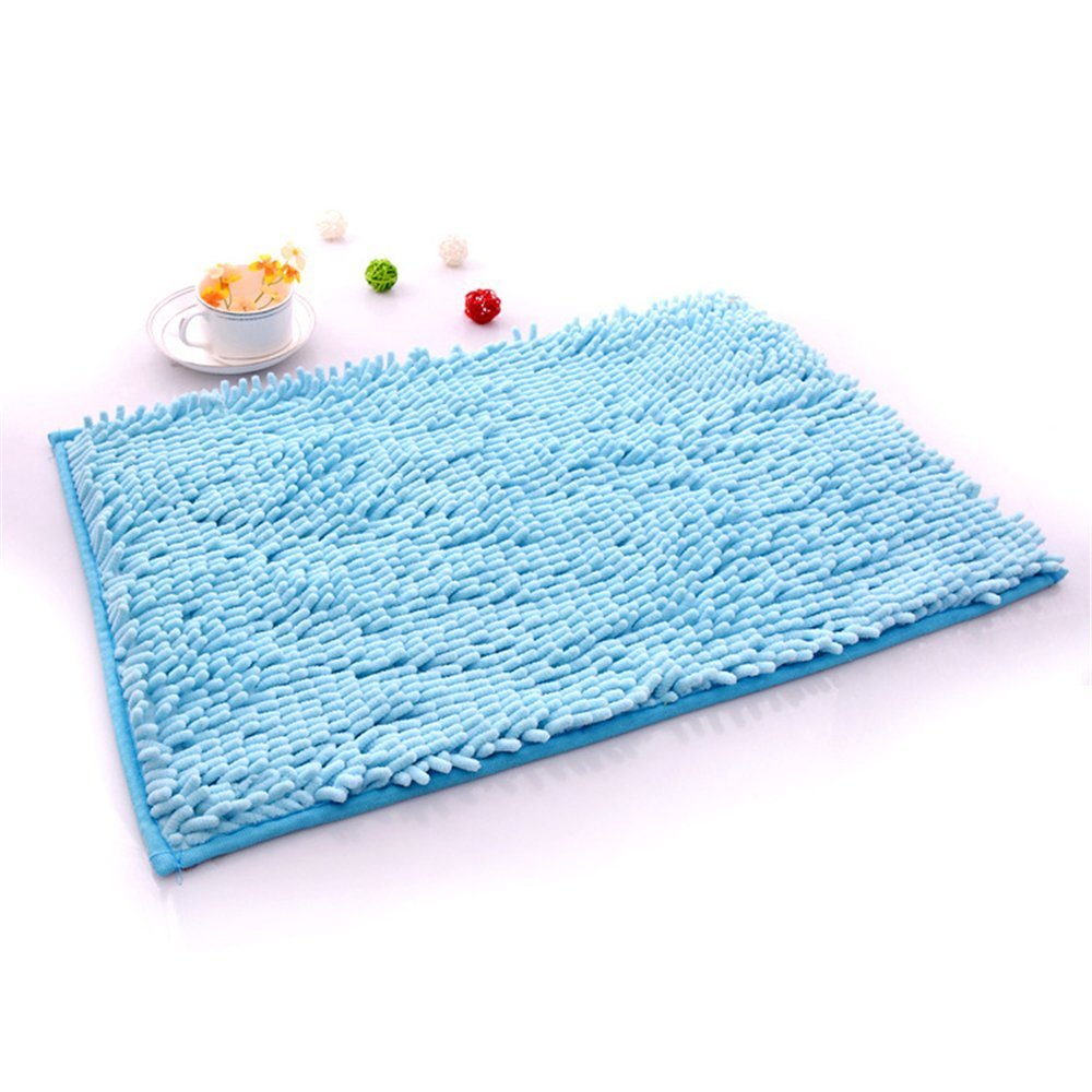 IVYRISE Bathroom Anti-Slip Bath Mat Skid Resistance Show Rug Carpet Light Blue