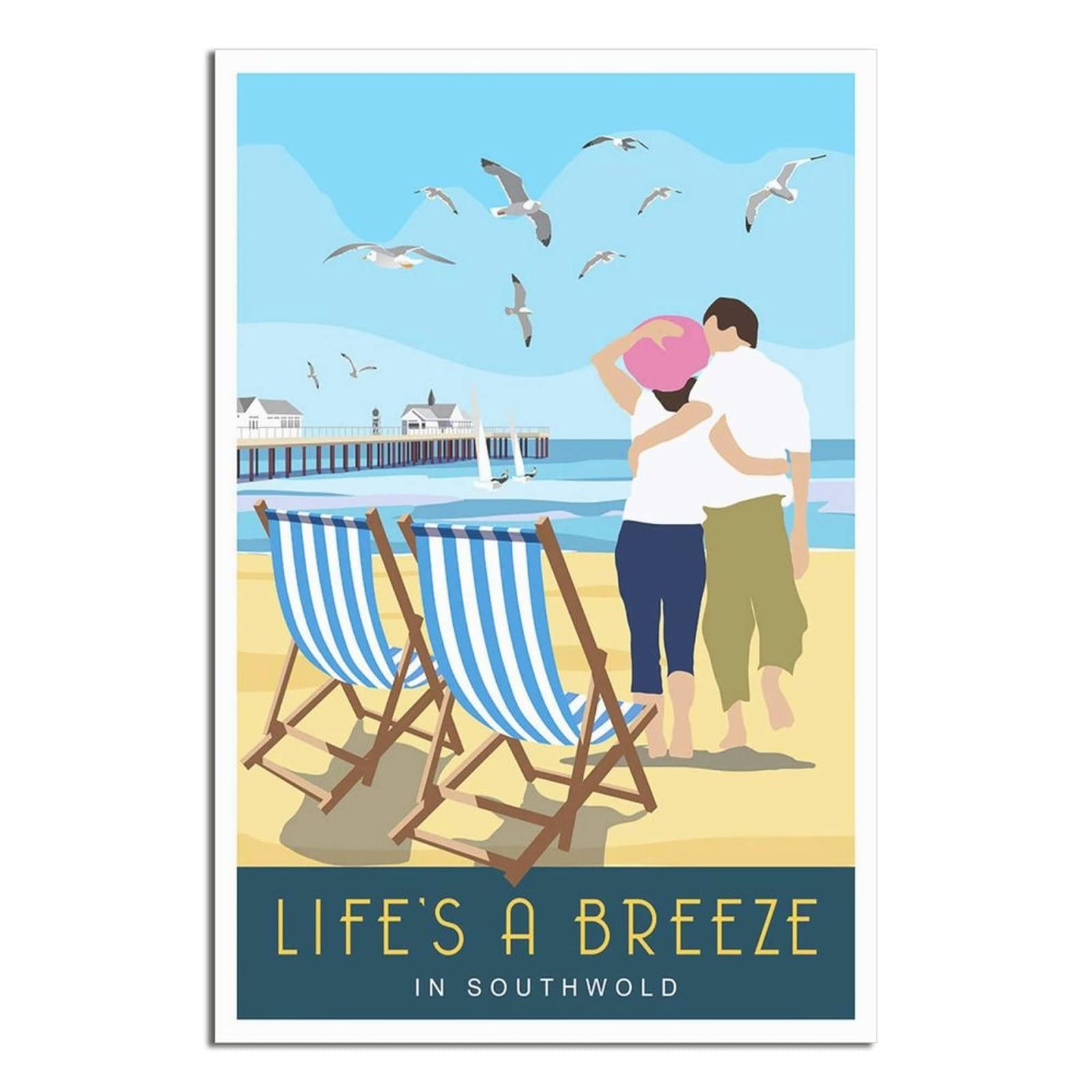 UEJD Vintage Southwold Suffolk Coast Travel Poster Decorative Posters Modern Bedroom Canvas Art Poster Picture Painting Posters Wall Decor Art Gift
