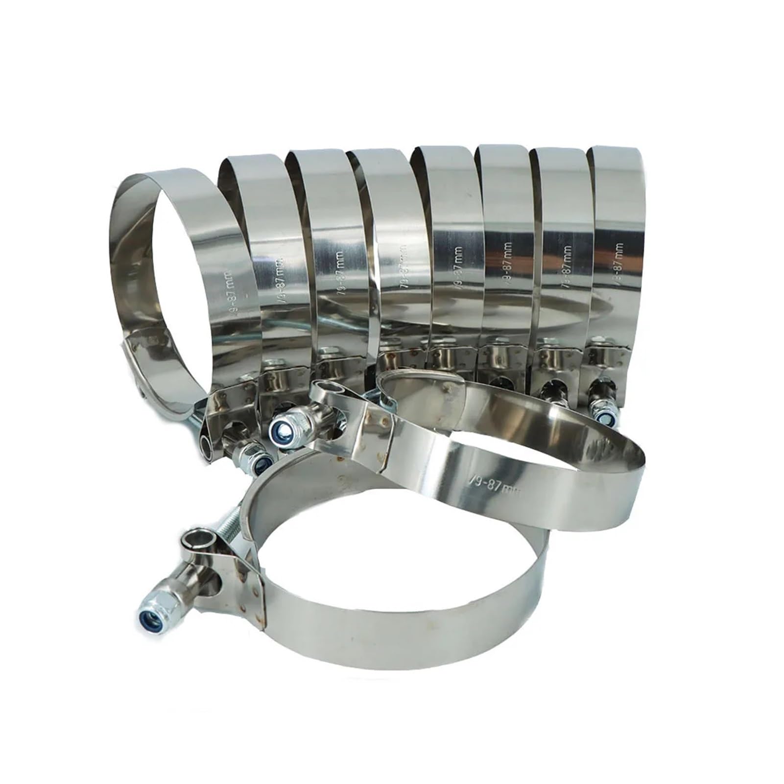 10 PZ 304 In Acciaio Inox T-Bolt Turbo Fascetta In SilconeT Bullone Morsetto T Fascetta Tubo Fascetta(54-62mm 10pcs)