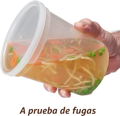 Miniatura 3 de Durahome – Recipientes de plástico deli con tapas, calidad premium, apto para microondas, transparente almacenamiento de alimentos, contenedor de 32