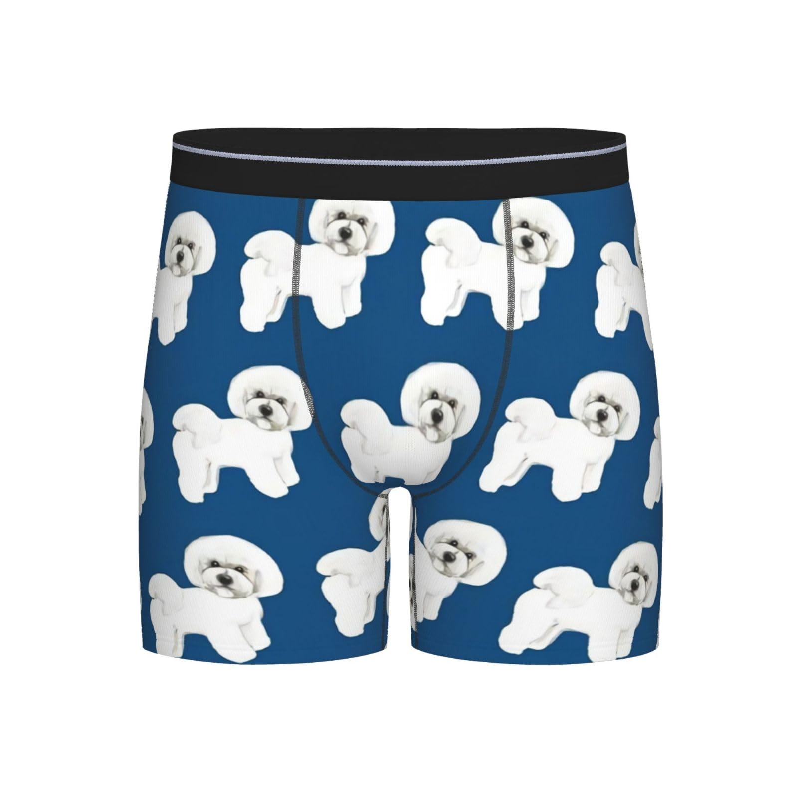AOOEDM Blue Bichon Frise Fabric Mens Boxer Brief Running Underwear S-Xxl