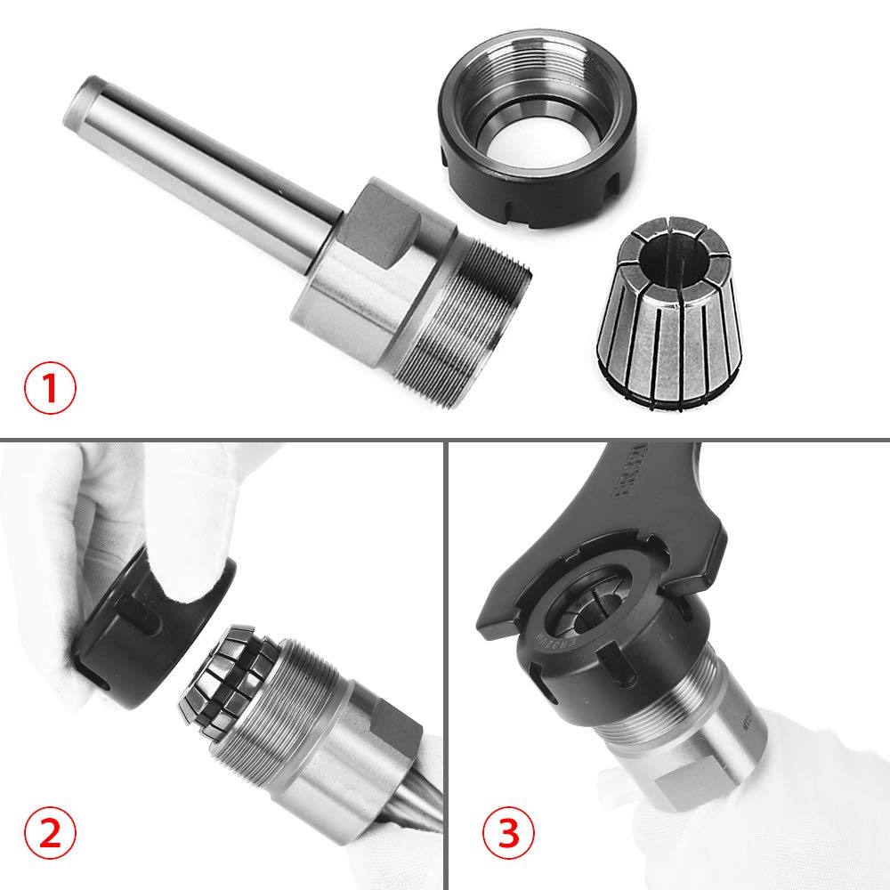 Set Pinze Di Serraggio ER32 Con Asta MT2 - 19 Pezzi Da 2mm A 20mm Per Fresatura CNC E Incisione - Foto 3