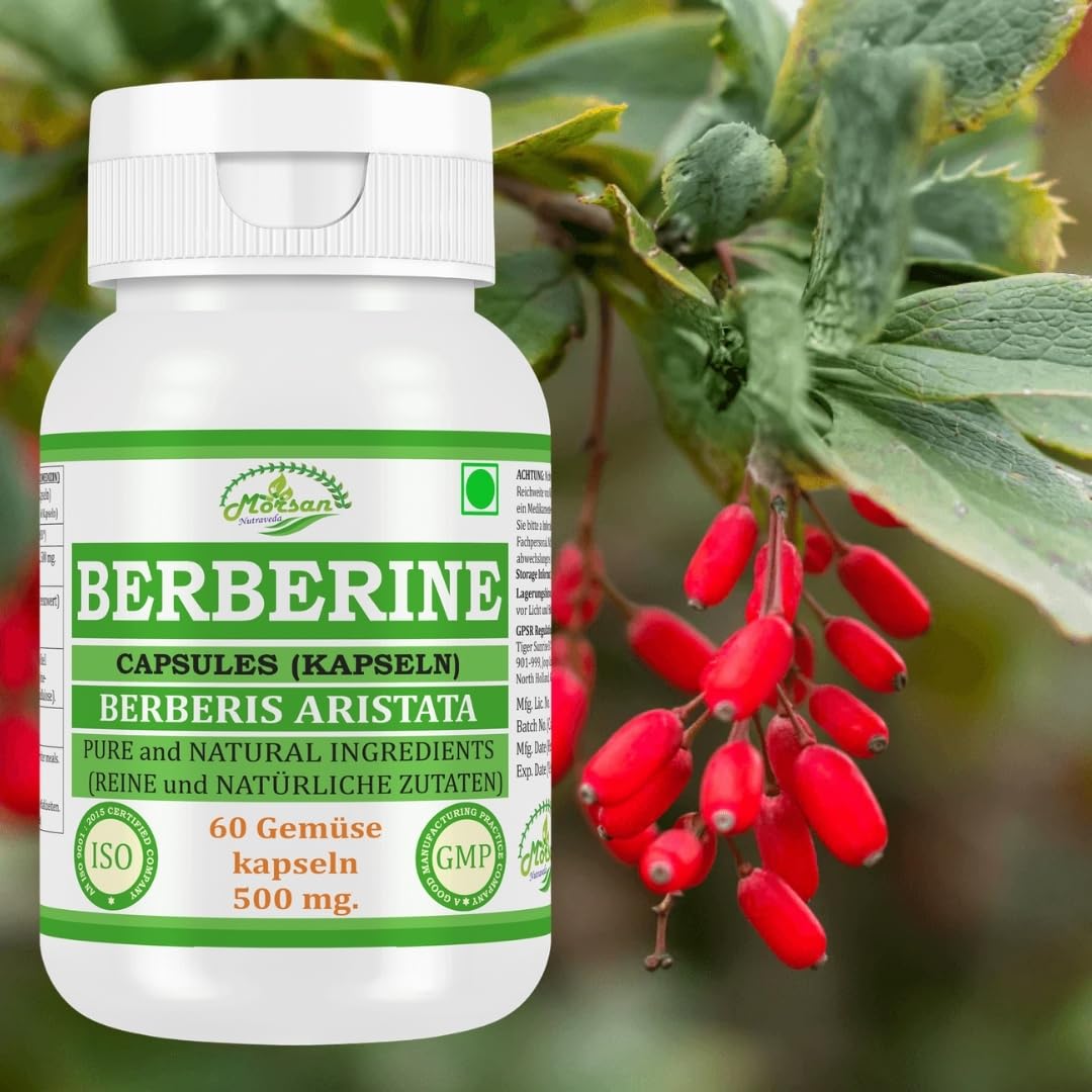 Berberin 500 mg. 60 vegane Kapseln für für 1 Monate Behandlung. Natürlicher Extrakt aus Berberis Vulgaris (4)