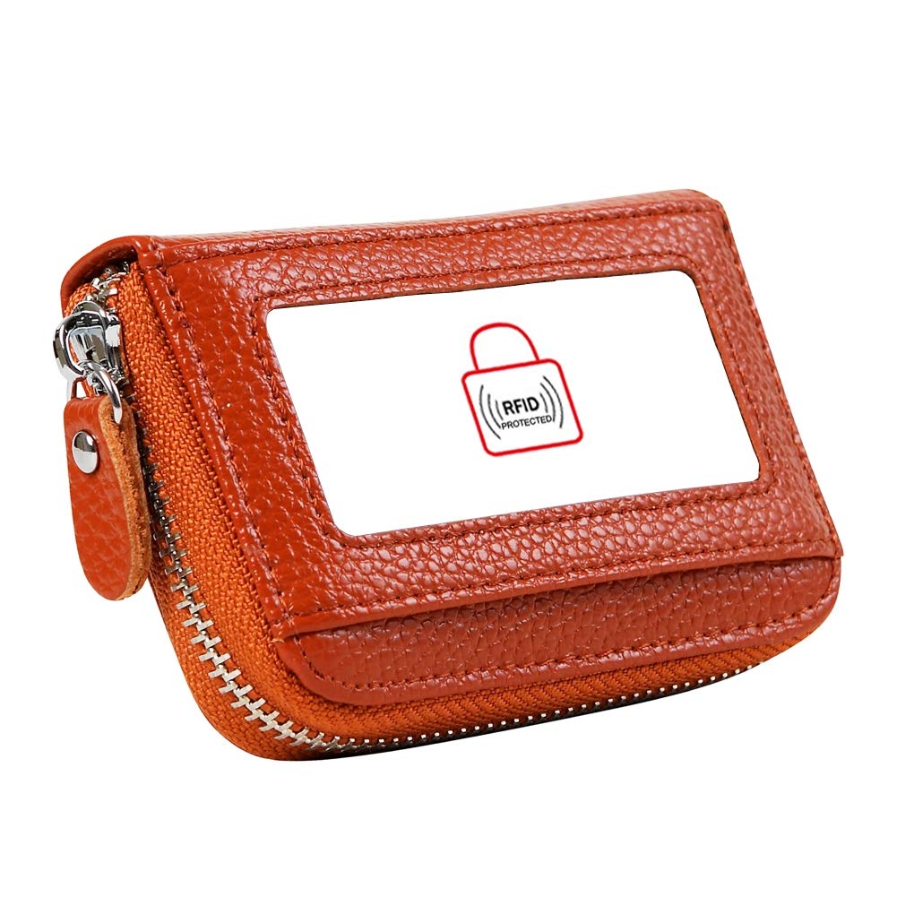 Women's RFID Blocking 12 Slots Credit Card Holder Leather Accordion Wallet