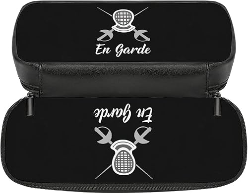 Miniatura 4 de Esgrima máscara lápiz bolsas PU cuero pluma caso portátil cosmético organizador bolsa