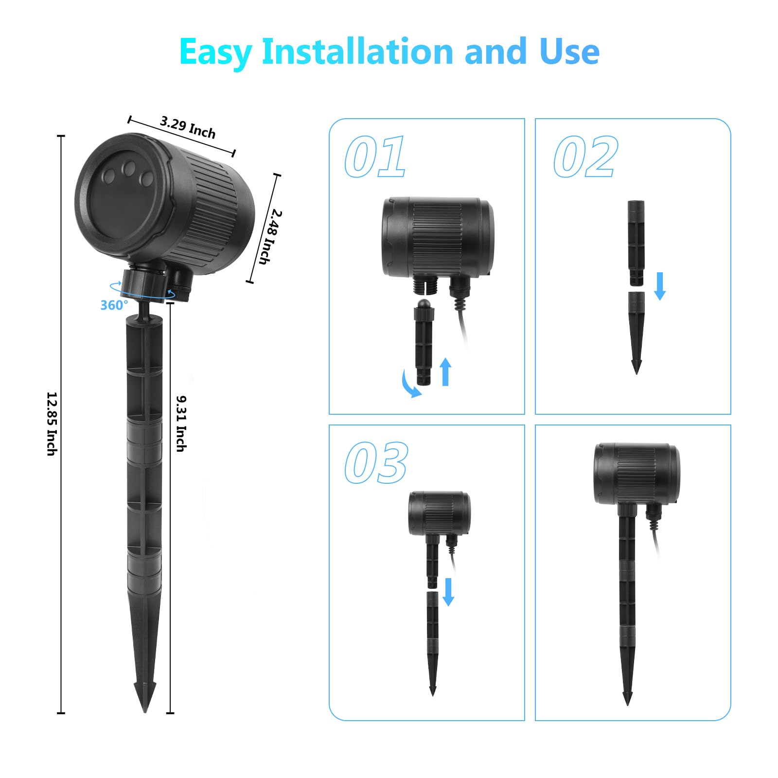 Proyector de luces láser de Navidad para exteriores, 3 colores (RGB) de amplia cobertura, luces de proyector de vacaciones con temporizador y función de memoria, IP65 impermeable, adecuado para 7