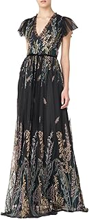 ML Womens Beaded Embroidered Evening Dress - Buy now