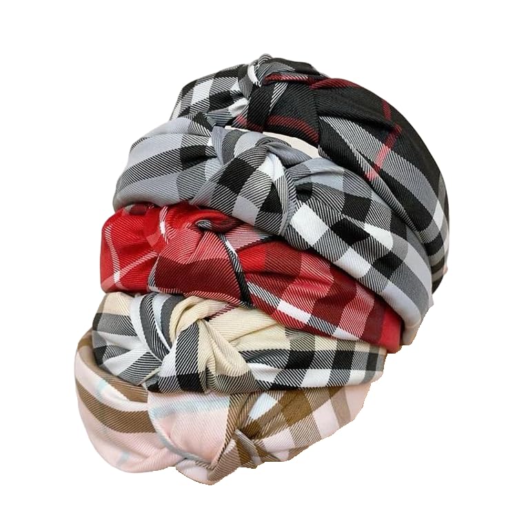 Radhya Accessories Premium Checked Knot Hairband for Girls, Hairband for women, Headband hair comb (1 pc) (Red) (B0CVH1NRCB) Amazon Price History, Amazon Price Tracker