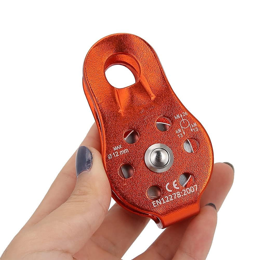 Micro Poulie à Plaque Fixe 26KN Alliage Aluminium - Poulie Escalade Rappel Travail En Hauteur