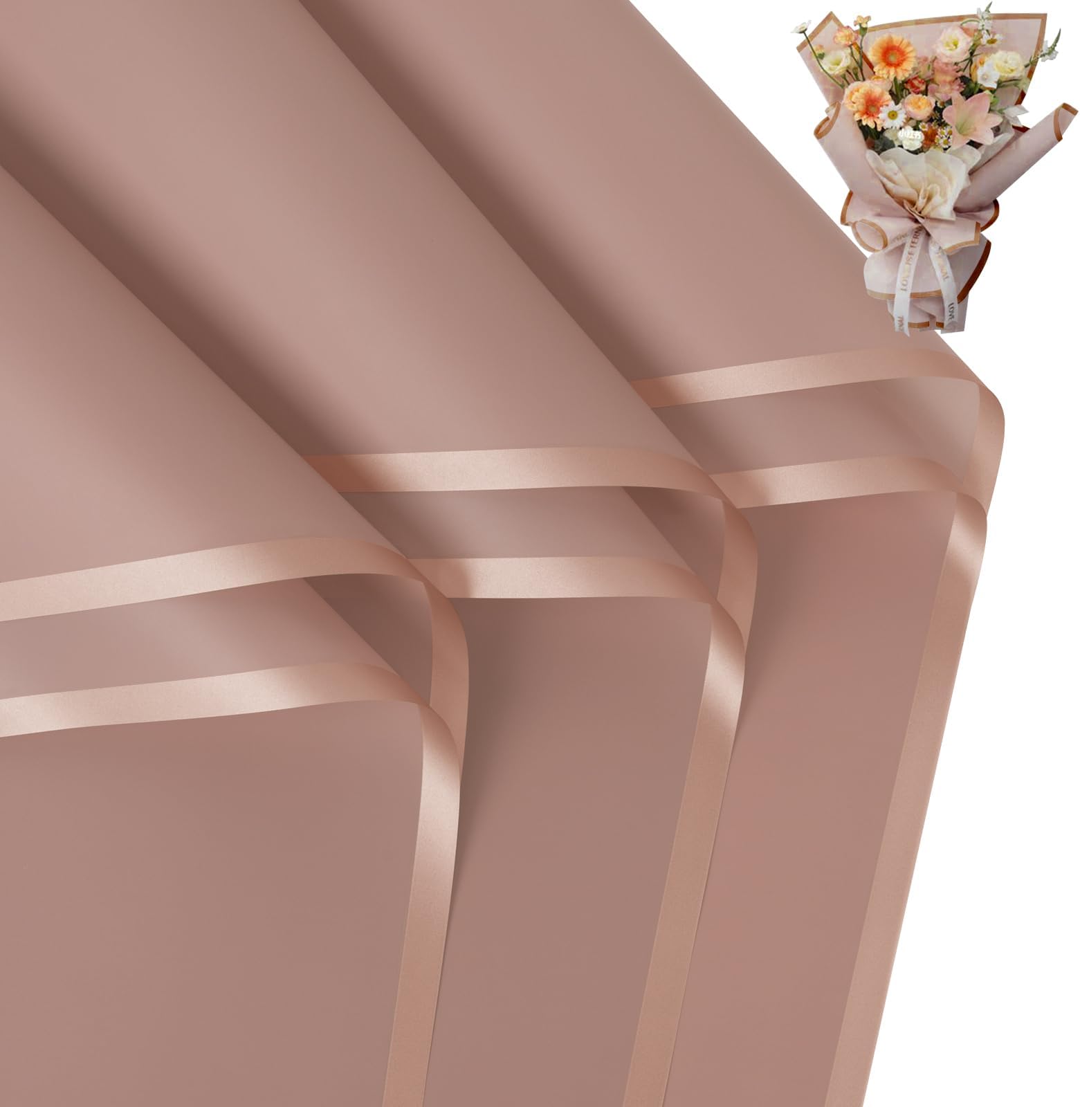 FUHITIM 20 Sheets Flower Wrapping Paper - Waterproof Floral Bouquet Wrapping Paper, Florist Supplies Packaging Paper for Wedding Birthday Gift DIY (Dark Pink)