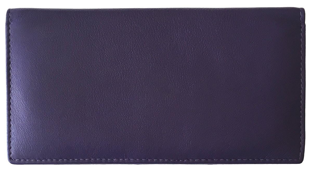 RFID Leather Checkbook Cover With Credit Card Slots and Pen Holder
